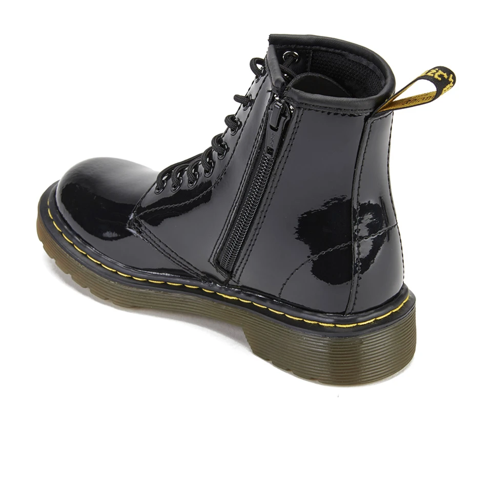 Dr. Martens Kids' 1460 J Patent Lamper Lace Up Boots - Black - Image 4