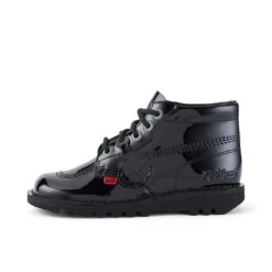 Kickers Youth Kick Hi Patent Leather Boots - Black