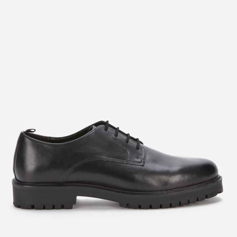 Walk London Men's Sean Leather Derby Shoes - Black