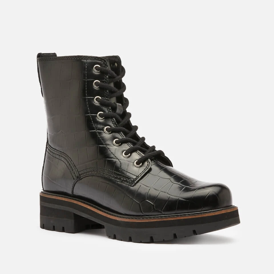 Clarks Women's Orianna Hi Croc Lace Up Boots - Black - Image 2