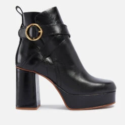See By Chloé Lyna Leather Platform Heeled Boots
