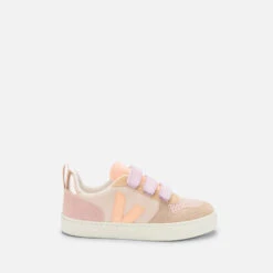 Veja Kids' V-10 Leather And Suede Trainers