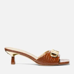 MICHAEL Michael Kors Women's Amal Croc-Style Leather Mules